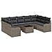 Set Divano da Giardino con cuscino 10 pcs Grigio Poly Rattan - Foto miniatura 1