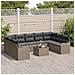 Set Divano da Giardino con cuscino 10 pcs Grigio Poly Rattan - Foto miniatura 3