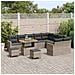 Set Divano da Giardino con cuscino 12 pcs Grigio Poly Rattan - Foto miniatura 3