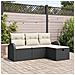 Set Divano da Giardino con cuscino 4 pcs Nero Poly Rattan - Foto miniatura 2