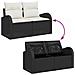Set Divano da Giardino con cuscino 4 pcs Nero Poly Rattan - Foto miniatura 9