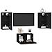 Set mobile TV 3 pcs Rovere nero 60 x 30 x 30 cm - Foto miniatura 3