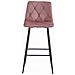 Sgabello da bar KODA in velluto rosa scuro con gambe in acciaio nero x1 - Foto miniatura 2