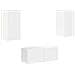 Set mobile TV Montaggio a parete 6 pcs Bianco Legno multistrato - Foto miniatura 1