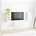 Set mobile TV Montaggio a parete 6 pcs Bianco Legno multistrato - Foto miniatura 4