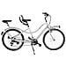 Bici Misura 26 Doppio Posto Telaio In Alluminio Bicicletta Linea Tandem Bibici Cambio 21v Completa Di Accessori Con Luci A Led - 47 Bianco - Foto miniatura 1