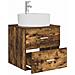 Mobile Lavabo da Parete Rovere Fumo 49,5 x 44,5 x 65 cm - Foto miniatura 2