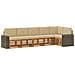 Set divano sezionale con cuscino 6 pcs Naturale e Beige - Foto miniatura 1