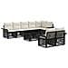 Set Divano da Giardino 9 pz Nero e Bianco Crema polyrattan - Foto miniatura 1
