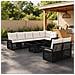 Set Divano da Giardino 9 pz Nero e Bianco Crema polyrattan - Foto miniatura 5