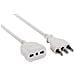 46123 Prolunga 3 Mt Spina E Presa Bivalente 10/16a, Bianco - Sezione Cavo 3g1 Mm² - Foto miniatura 3