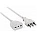 46123 Prolunga 3 Mt Spina E Presa Bivalente 10/16a, Bianco - Sezione Cavo 3g1 Mm² - Foto miniatura 4