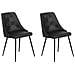 Set Di 2 Sedie Da Pranzo In Ecopelle Nera Valerie - Foto miniatura 1