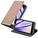 Custodia Compatibile Con Zte Blade L5 In Bruno Caffè - Coperchio Protettiva Con Chiusura Magnetica, Funzione Stand E Tasca Per Le Carte - Foto miniatura 1