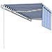 Tenda Sole Retrattile Automatica con Parasole 4x3m Blu Bianco - Foto miniatura 3