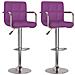 Sgabelli Da Bar 2 Pz Viola In Similpelle - Foto miniatura 1