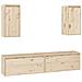 Mobili Porta Tv 4 Pz In Legno Massello Di Pino - Foto miniatura 1