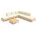 Set Divani da Giardino 8 pz con Cuscini Crema in Massello di Pino - Foto miniatura 2