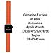 Cinturino 731 Originale Loop Leather Per Apple Watch 1-2-3-4-5-6-7-se 38 40 41mm Orange - Foto miniatura 2