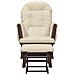 Poltrona Glider Con Sgabello Bianco Crema In Tessuto - Foto miniatura 3