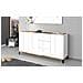 Credenza Paolo, Madia Da Cucina 3 Ante E 3 Cassetti, Buffet Da Soggiorno, 100% Made In Italy, Cm 160x40h82, Bianco Lucido E Acero - Foto miniatura 1