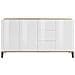 Credenza Paolo, Madia Da Cucina 3 Ante E 3 Cassetti, Buffet Da Soggiorno, 100% Made In Italy, Cm 160x40h82, Bianco Lucido E Acero - Foto miniatura 4