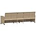 Divano da Giardino con Cuscini a 5 Posti Beige in Polyrattan - Foto miniatura 3