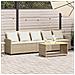 Divano da Giardino con Cuscini a 5 Posti Beige in Polyrattan - Foto miniatura 1