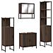 Set Mobili Da Bagno 4 Pz Rovere Marrone In Legno Multistrato - Foto miniatura 1