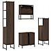 Set Mobili Da Bagno 4 Pz Rovere Marrone In Legno Multistrato - Foto miniatura 7