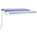 Tenda Automatica Con Sensore Vento E Led 400x350 Cm Blu Bianca - Foto miniatura 5