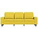 Divano a 3 Posti con Poggiapiedi Giallo Chiaro 180cm in Tessuto - Foto miniatura 4