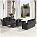 Set Divano da Giardino 9 Pezzi con Cuscini Nero Polyrattan Acacia, Divano da Giardino 2 Posti con Storage & Cuscini Nero Polyrattan, Set da Pranzo da Giardino 3 Pezzi con Cuscini Nero Polyrattan Acacia - Foto miniatura 2