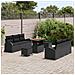 Set Divano da Giardino 9 Pezzi con Cuscini Nero Polyrattan Acacia, Divano da Giardino 2 Posti con Storage & Cuscini Nero Polyrattan, Set da Pranzo da Giardino 3 Pezzi con Cuscini Nero Polyrattan Acacia - Foto miniatura 3