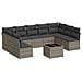 Set Divano da Giardino 10 pz con Cuscini Grigio in Polyrattan - Foto miniatura 1