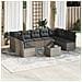 Set Divano da Giardino 10 pz con Cuscini Grigio in Polyrattan - Foto miniatura 2