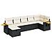 Set Divani da Giardino con Cuscini 7pz Nero Polyrattan - Foto miniatura 1