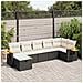 Set Divani da Giardino con Cuscini 7pz Nero Polyrattan - Foto miniatura 2