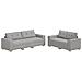 Set di divani 2 pcs Grigio 221 x 78 x 80 cm Tessuto - Foto miniatura 1