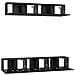 Set mobile TV 5 pcs Rovere Nero Media 80 x 30 x 30.5 cm - Foto miniatura 7