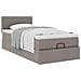 Struttura Letto Pouf con Materasso Tortora 80x200 cm in Tessuto - Foto miniatura 4