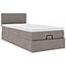 Struttura Letto Pouf con Materasso Tortora 80x200 cm in Tessuto - Foto miniatura 6