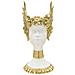 Scultura Athena Busto Femminile Con Corona Alata In Resina Bianca E Oro - Foto miniatura 1