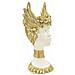 Scultura Athena Busto Femminile Con Corona Alata In Resina Bianca E Oro - Foto miniatura 2