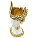 Scultura Athena Busto Femminile Con Corona Alata In Resina Bianca E Oro - Foto miniatura 3