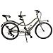 Bici Misura 26 Doppio Posto Telaio In Alluminio Bicicletta Linea Tandem Bibici Cambio 21v Completa Di Accessori Con Luci A Led - 47 Titanio - Foto miniatura 1