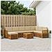 Set di divani da esterno con cuscino 7 pcs Naturale - Foto miniatura 2