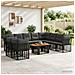 Set Divano da Giardino 11 pz Nero e Grigio scuro polyrattan - Foto miniatura 3