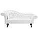 Chaise Longue Vintage Sinistra In Pelle Sintetica Bianca Lattes - Foto miniatura 1