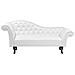 Chaise Longue Vintage Sinistra In Pelle Sintetica Bianca Lattes - Foto miniatura 5
